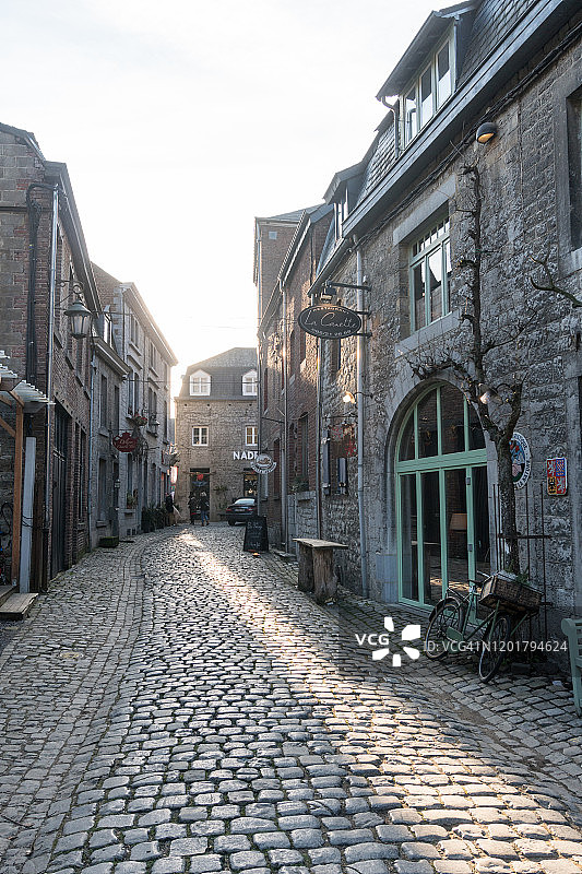 迪尔比镇的鹅卵石街道图片素材