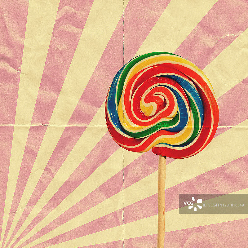 漩涡棒棒糖和糖纸图片素材