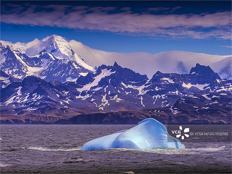 漂浮在南乔治亚岛黄金湾的冰山，南大西洋图片素材