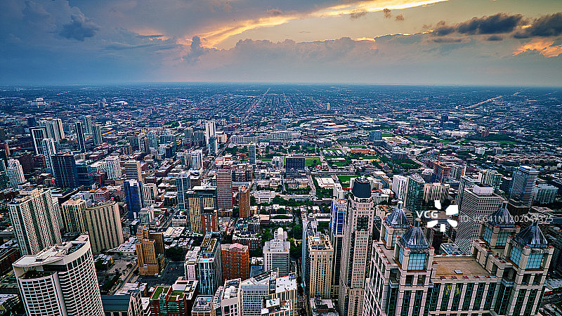 芝加哥市航拍图片素材