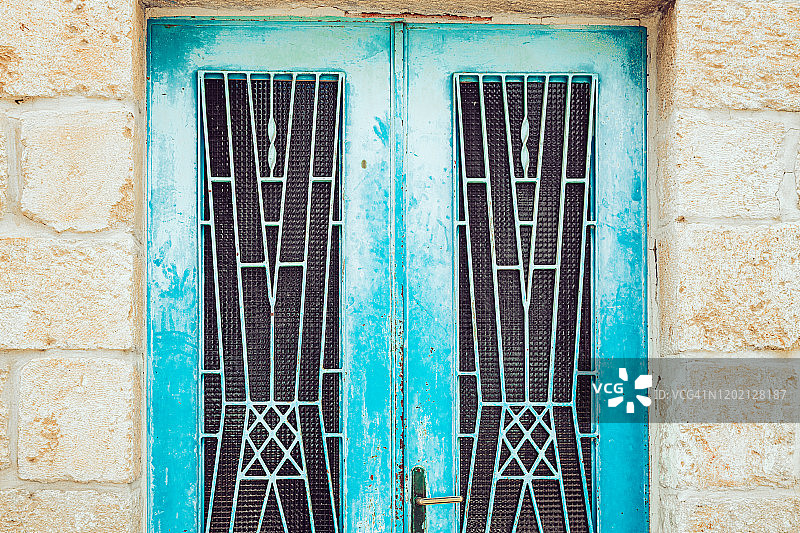 旧式蓝色经典门图片素材