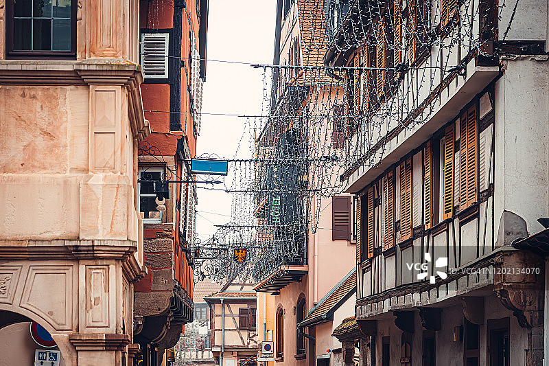 法国奥贝奈的半木结构建筑图片素材