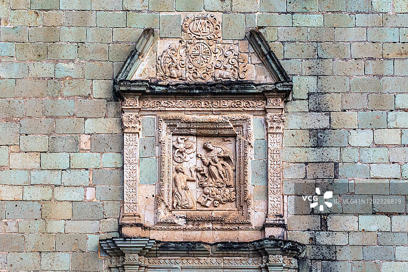 墨西哥瓦哈卡圣多明戈·德·古斯曼教堂的正面图片素材