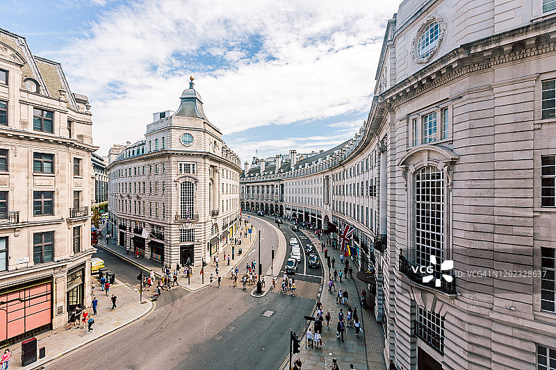 伦敦摄政街广角景观图片素材