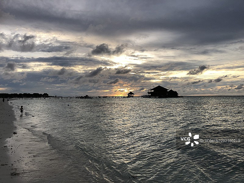 马尔代夫的日落图片素材