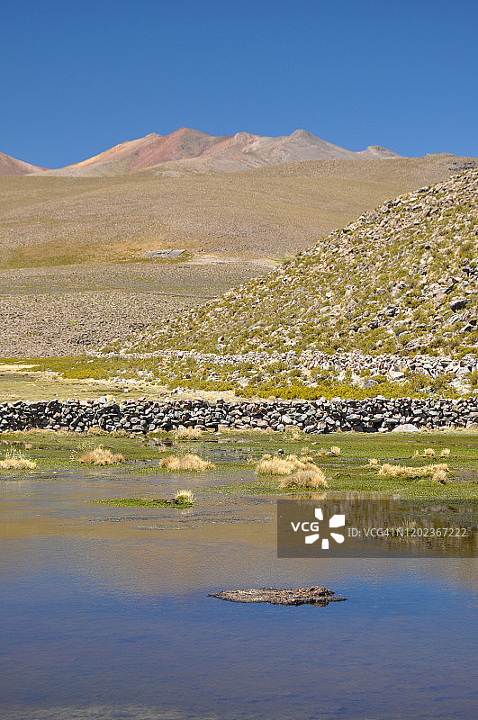 安第斯山脉中的池塘图片素材