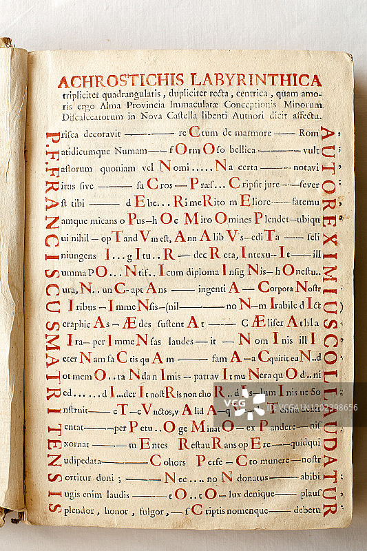 18世纪的文字排印字谜图片素材