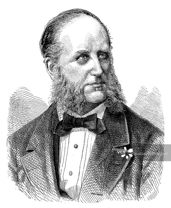 奥地利经济学家、教育家和外交官威廉·弗雷赫·冯·施瓦茨-森博恩图片素材