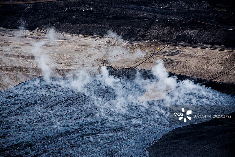 油砂作业航拍景观图片素材