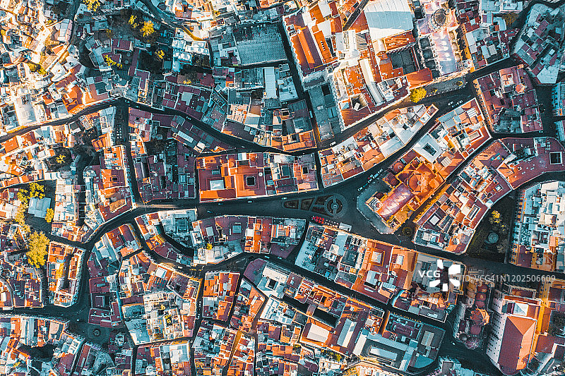 瓜纳华托彩色老城空中鸟瞰，墨西哥图片素材