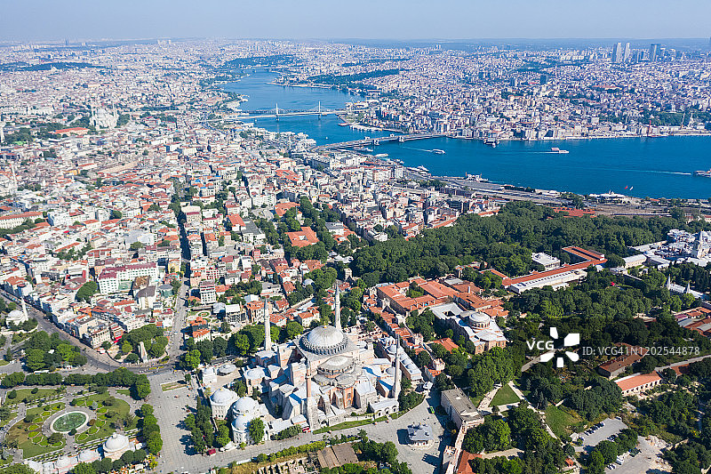 伊斯坦布尔苏丹艾哈迈德历史地标鸟瞰图图片素材