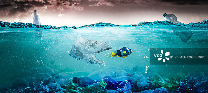 塑料污染概念图片素材
