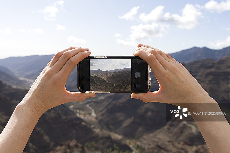 用手机拍摄加那利群岛的美丽风景图片素材
