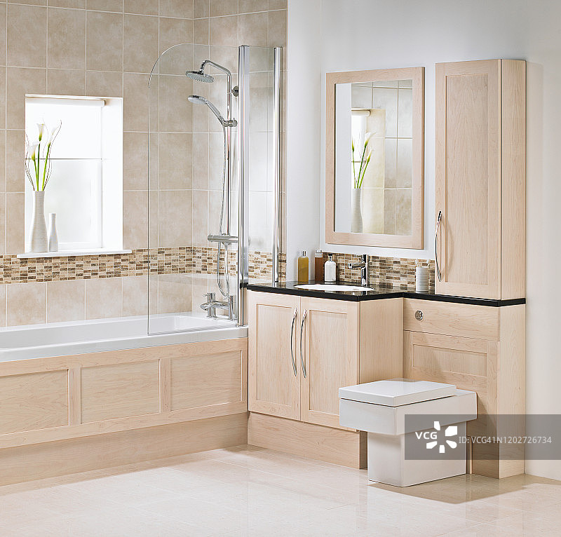 古典风格浴室内景图片素材