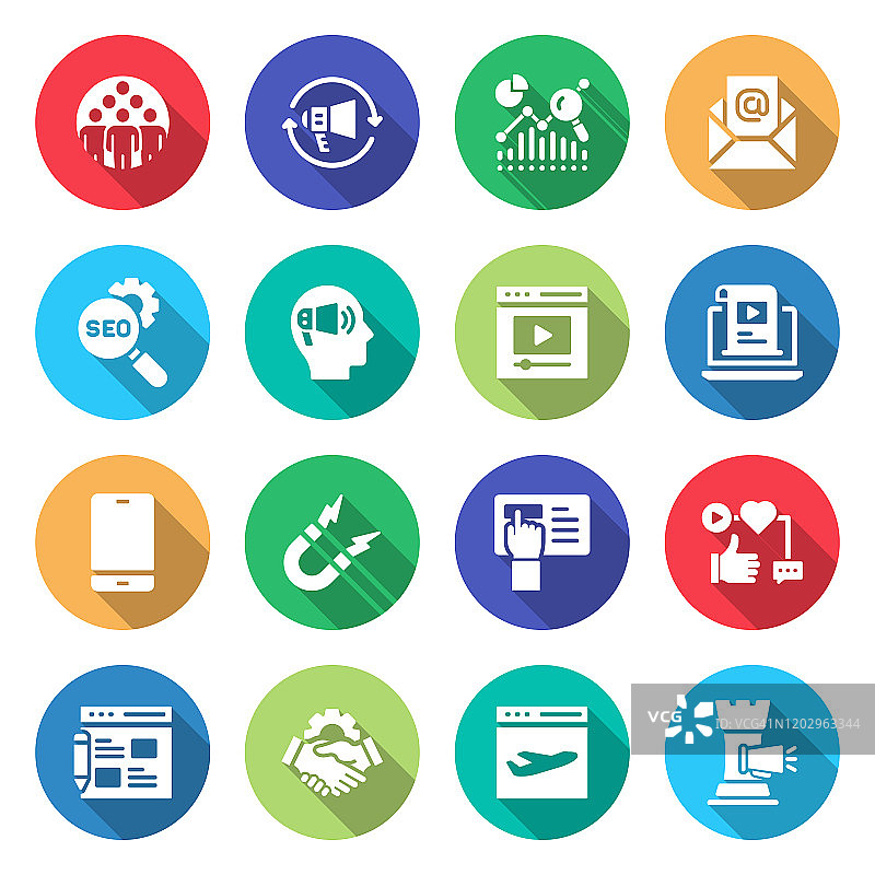 内容营销矢量扁平图标图片素材