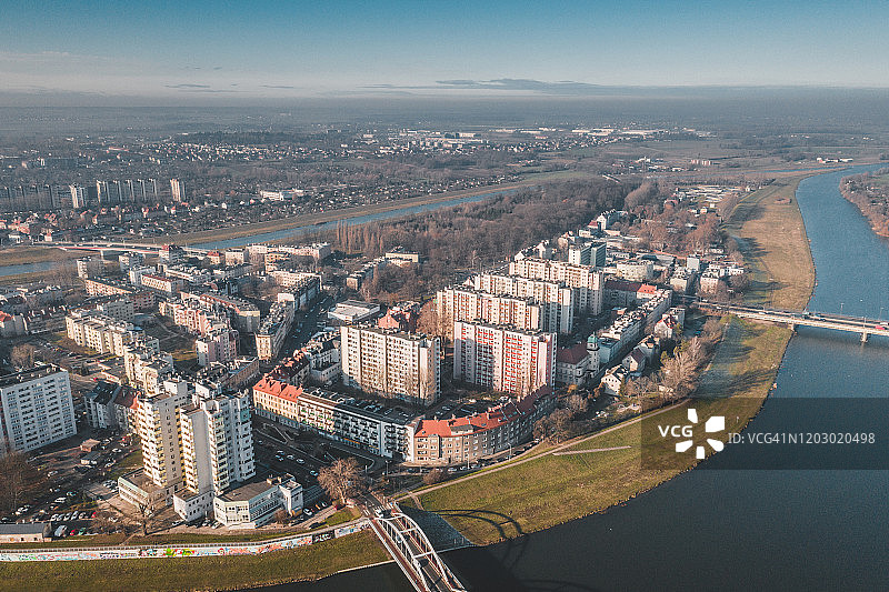 公寓楼群的航拍视角图片素材