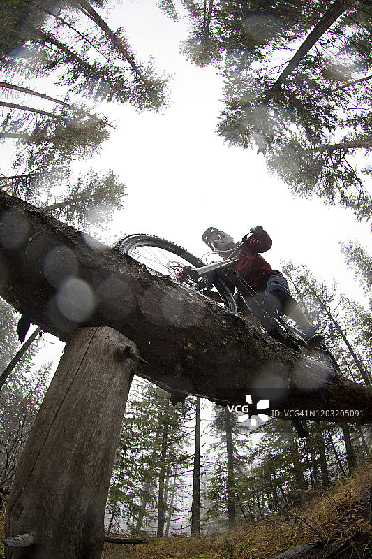 骑山地车的女人图片素材
