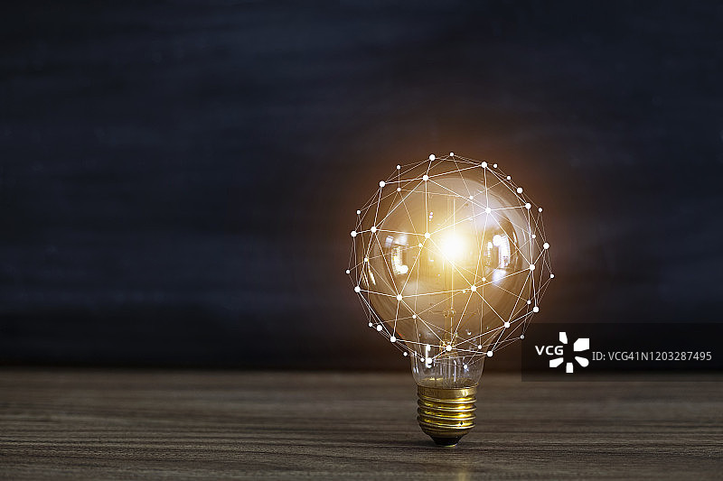 灯泡概念，创新技术和创意的新思路图片素材