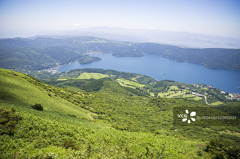 芦之湖鸟瞰图片素材