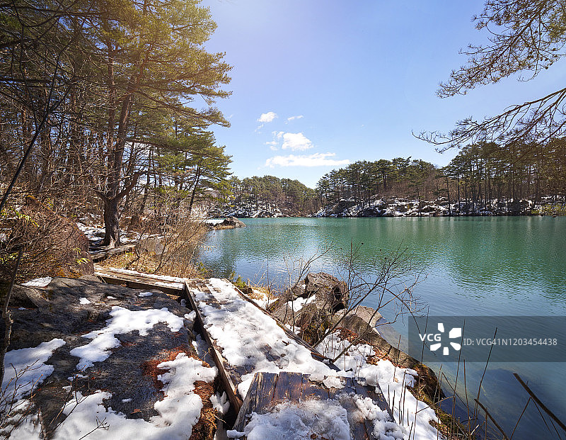 日本福岛五色沼的景观图片素材