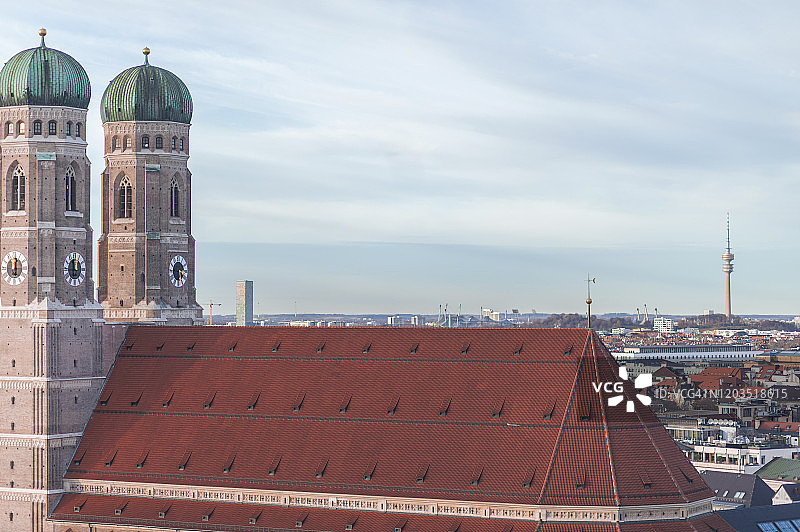 慕尼黑玛丽亚广场的圣母教堂图片素材