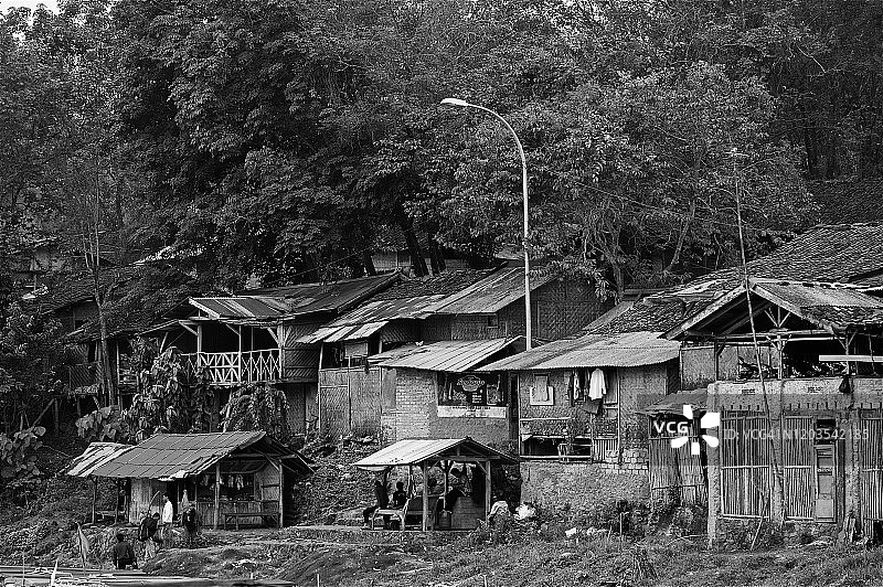 印度尼西亚爪哇的木制村庄图片素材