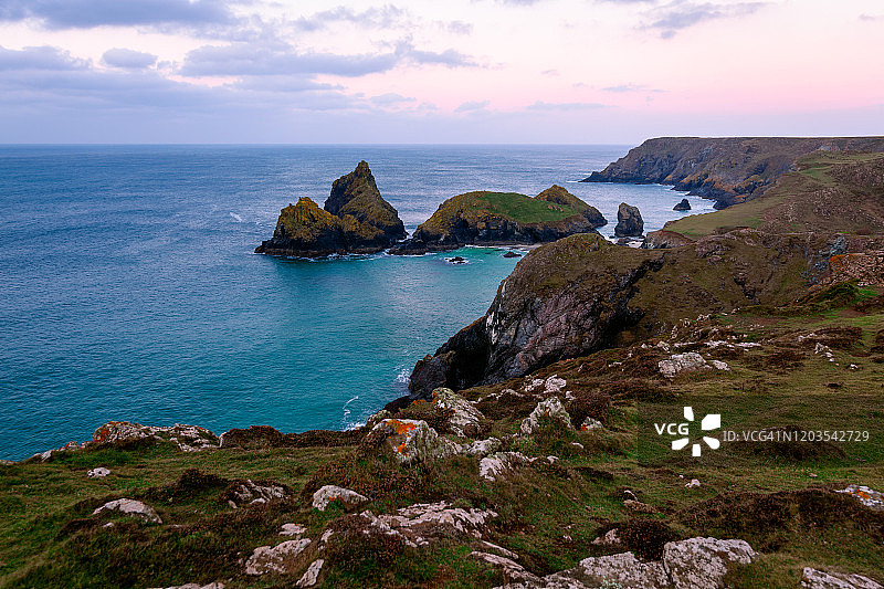 英格兰康沃尔蜥蜴半岛赫尔斯顿金纳斯湾图片素材