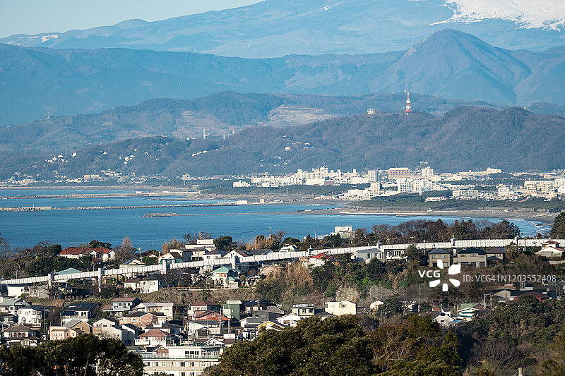 日本神奈川县海边的住宅区图片素材