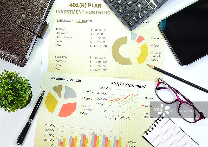 退休401k投资组合图片素材