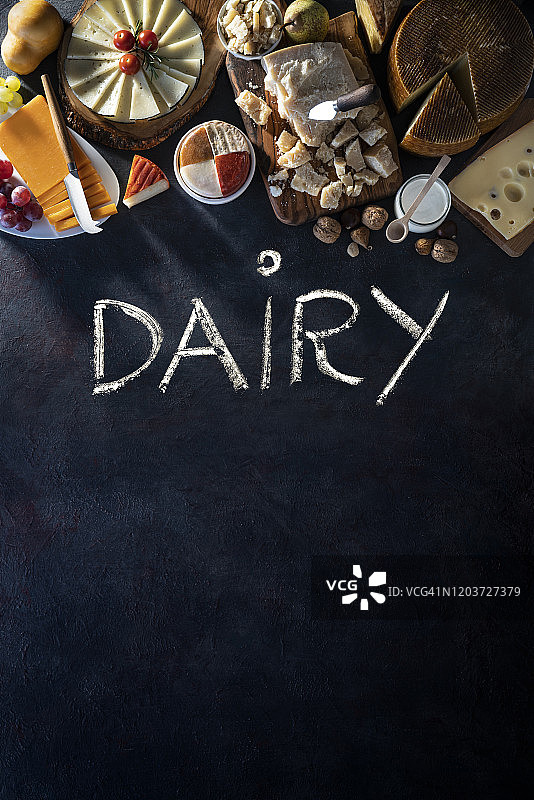 奶酪拼盘：乳制品图片素材