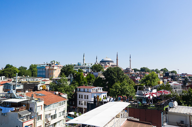 伊斯坦布尔苏丹艾哈迈德历史地标鸟瞰图图片素材