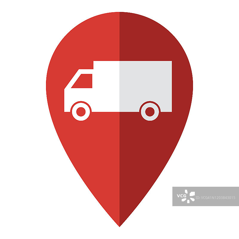 卡车路线地图图钉图标图片素材