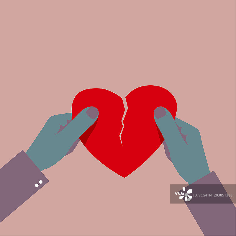团队合作概念：手撕心形符号图片素材
