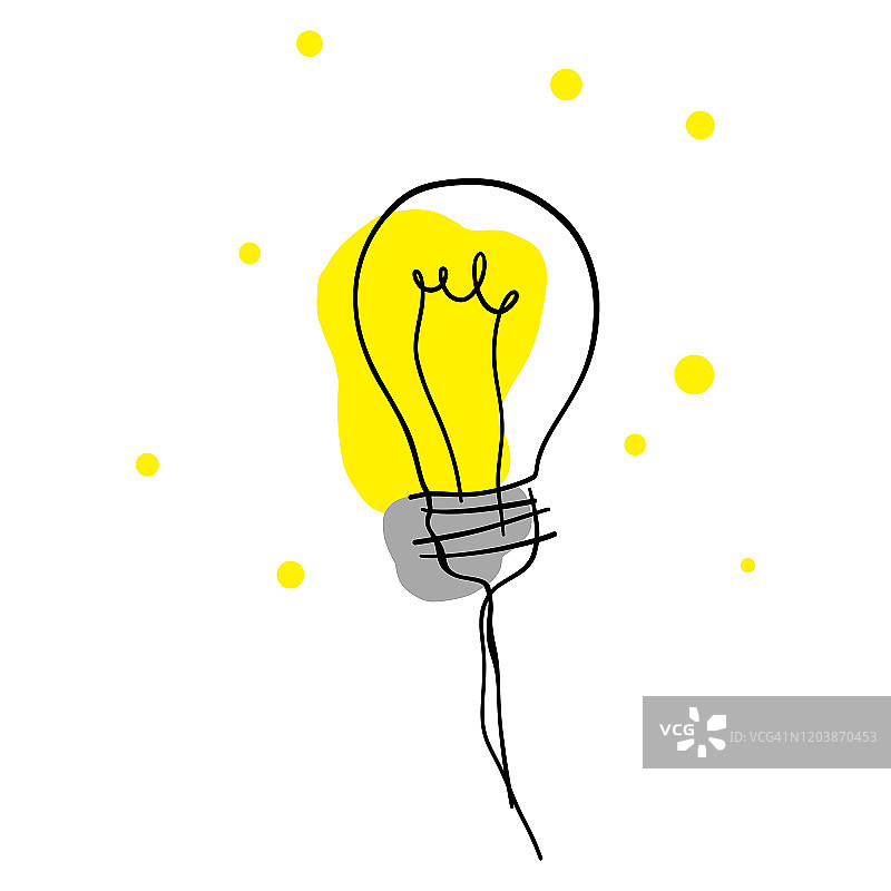 铅笔画灯泡图片素材