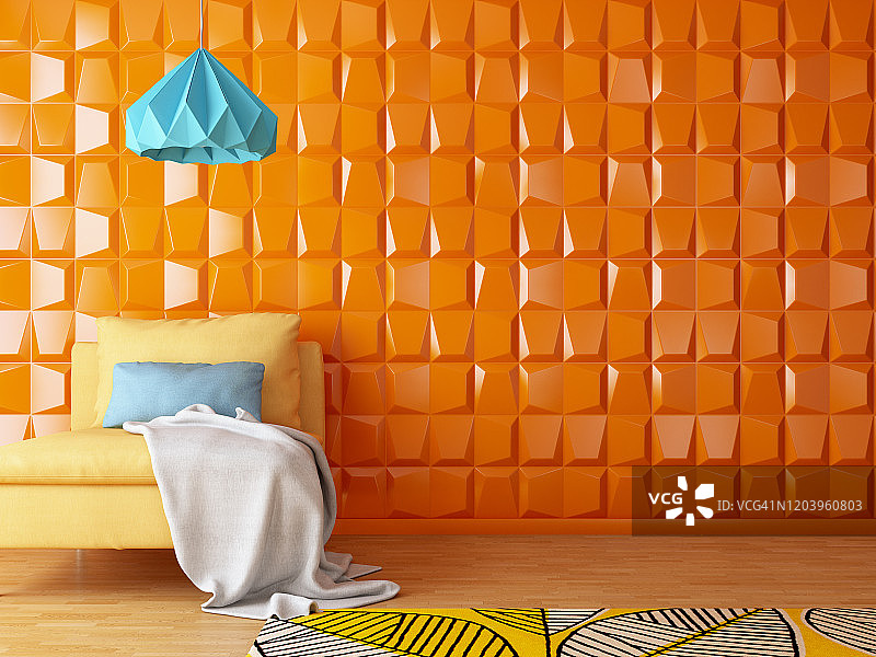 橙色客厅图片素材