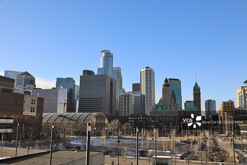 明尼阿波利斯市中心城市天际线图片素材