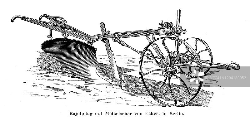 德国犁农具插图1897年图片素材