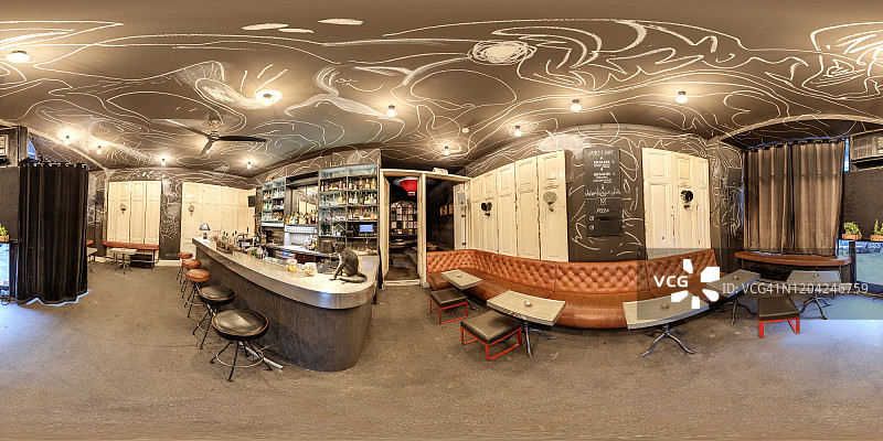 时尚的鸡尾酒吧360度全景图片素材