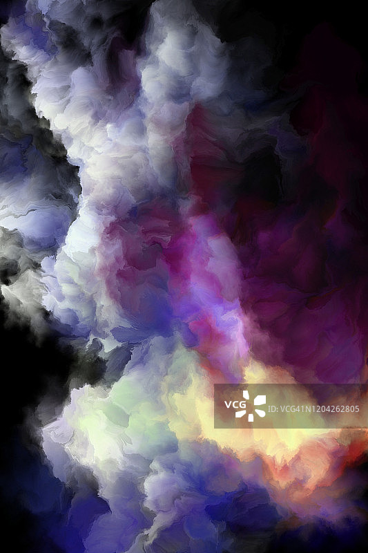 黑色背景上五彩云朵的移动图片素材