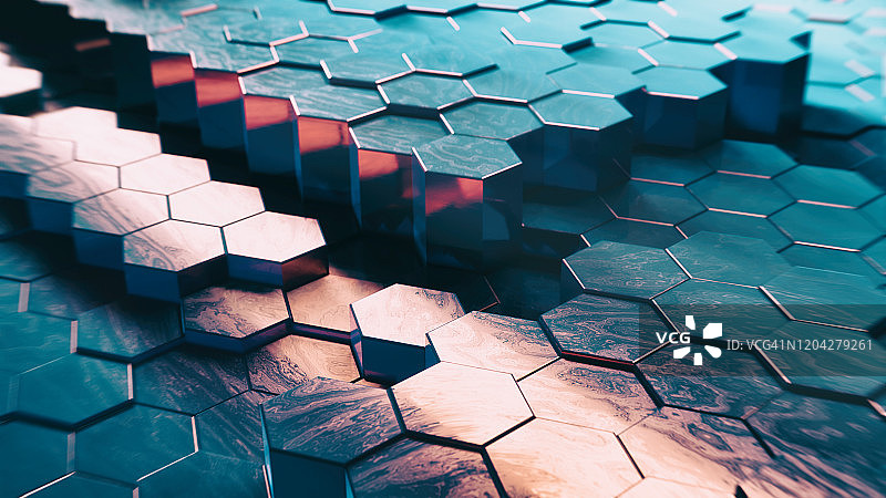 抽象技术3D六边形背景图案图片素材