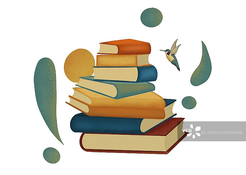 彩色书籍插画图片素材