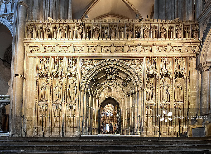 英国肯特郡坎特伯雷大教堂的屏风图片素材