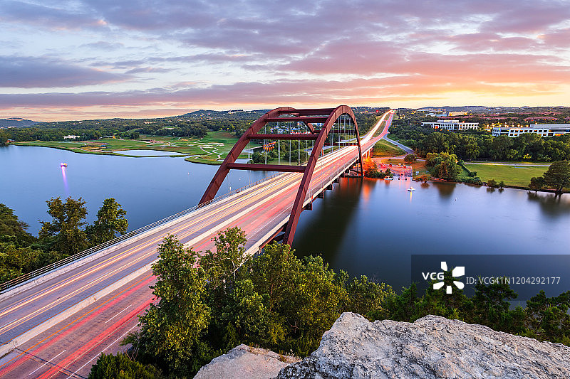 奥斯汀360大桥，美国德克萨斯州奥斯汀图片素材