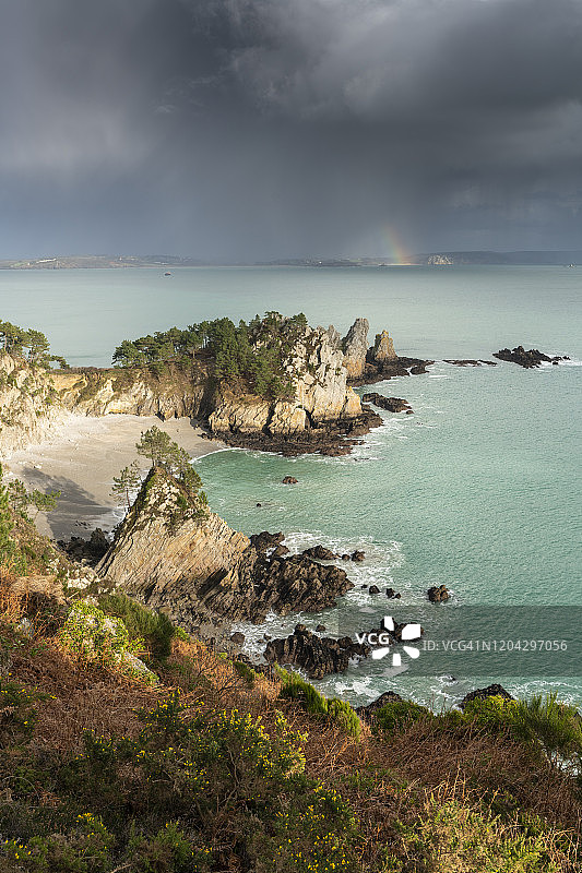 布列塔尼的风景-圣埃尔诺、克罗宗、莫尔加图片素材
