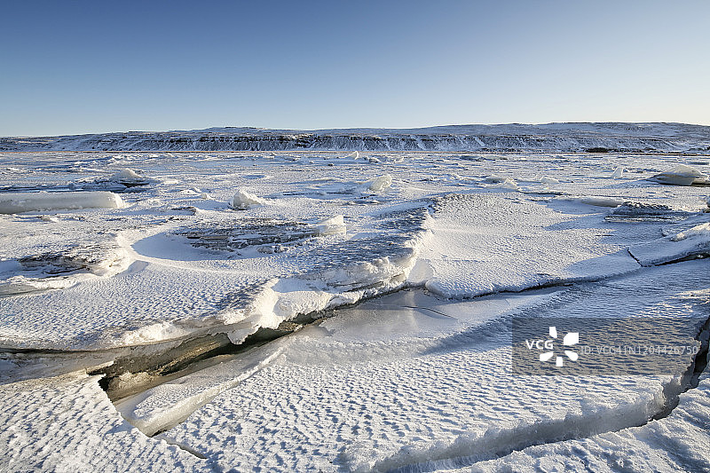 冬季冰岛诺德拉达吕尔的冰河图片素材