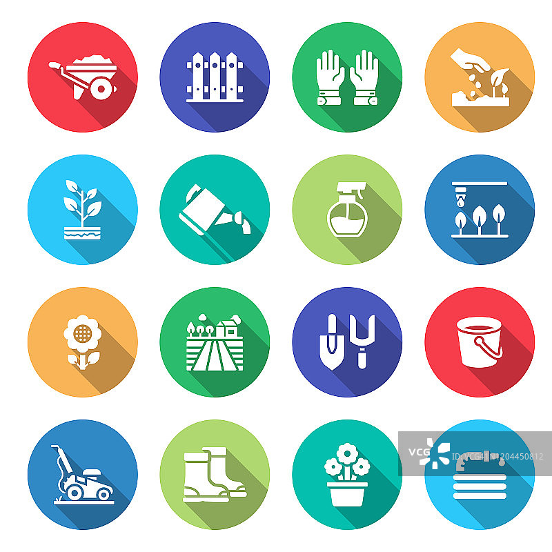 园艺相关矢量图标集图片素材