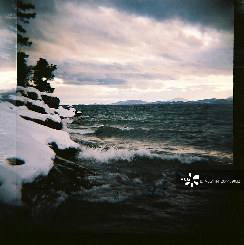 平头湖在冬天图片素材