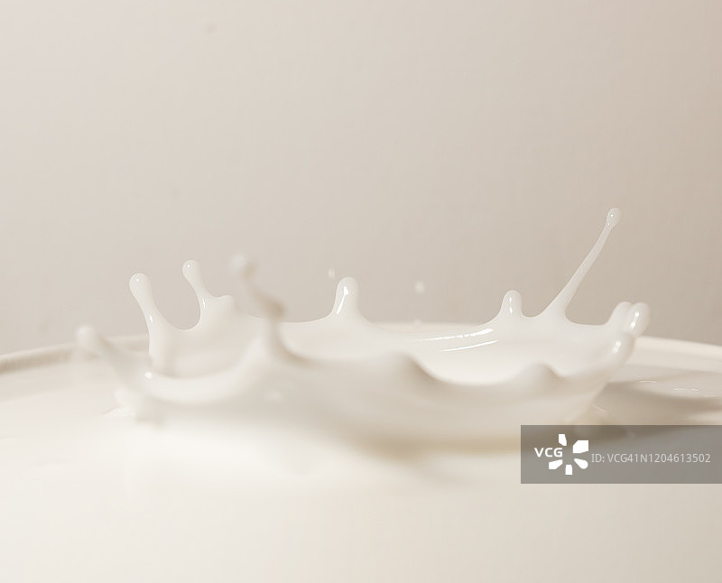 白色背景上的牛奶飞溅图片素材