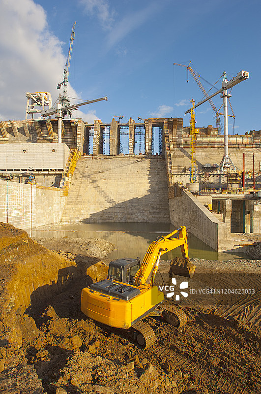 水电站的水坝建设图片素材