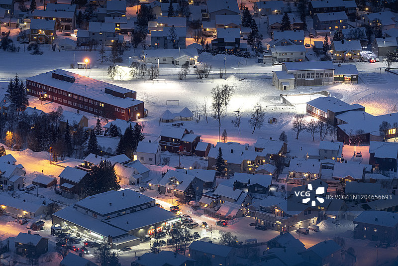 特罗姆瑟城市夜景图片素材